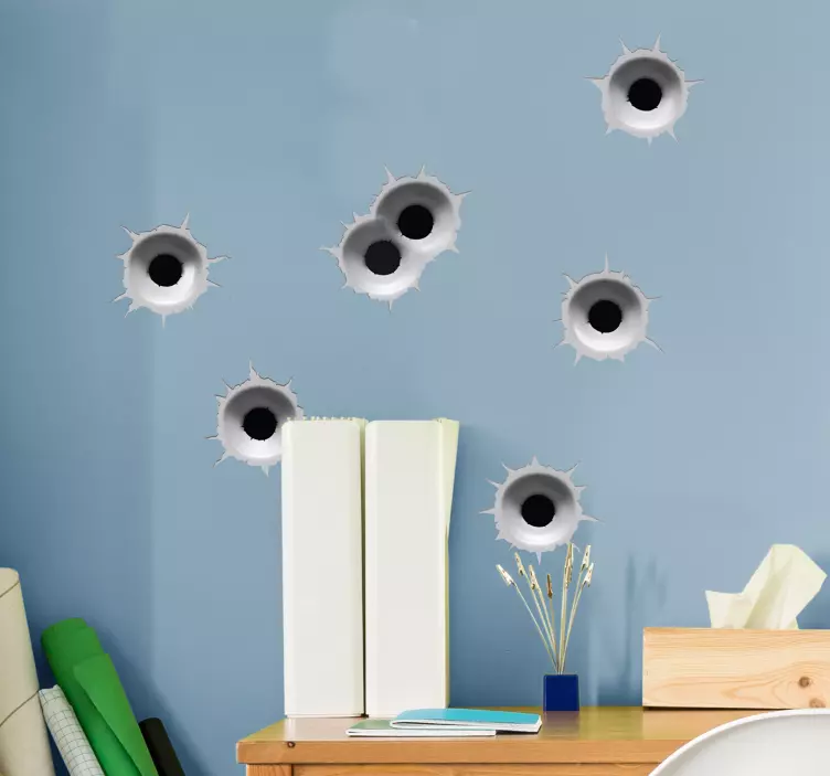 Bullet holes effect car decal - TenStickers