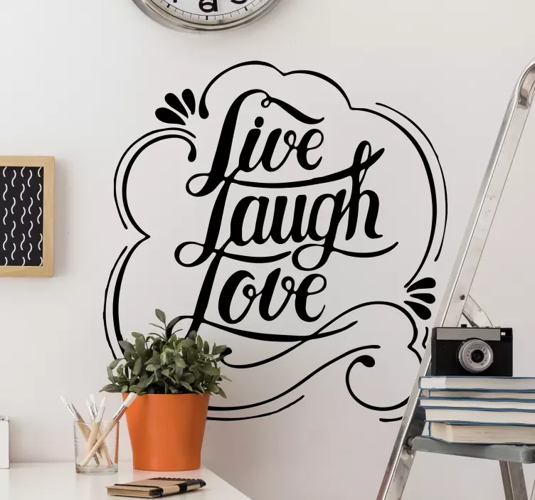 Live Laugh Love Wall Text Sticker - TenStickers