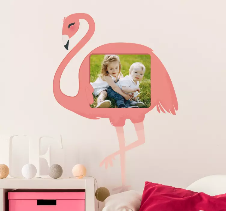 Flamingo Photo Holder wall stickers for kids - TenStickers