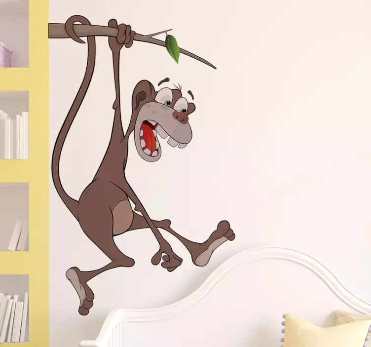 Pet wall sticker playful cartoon monkey - TenStickers