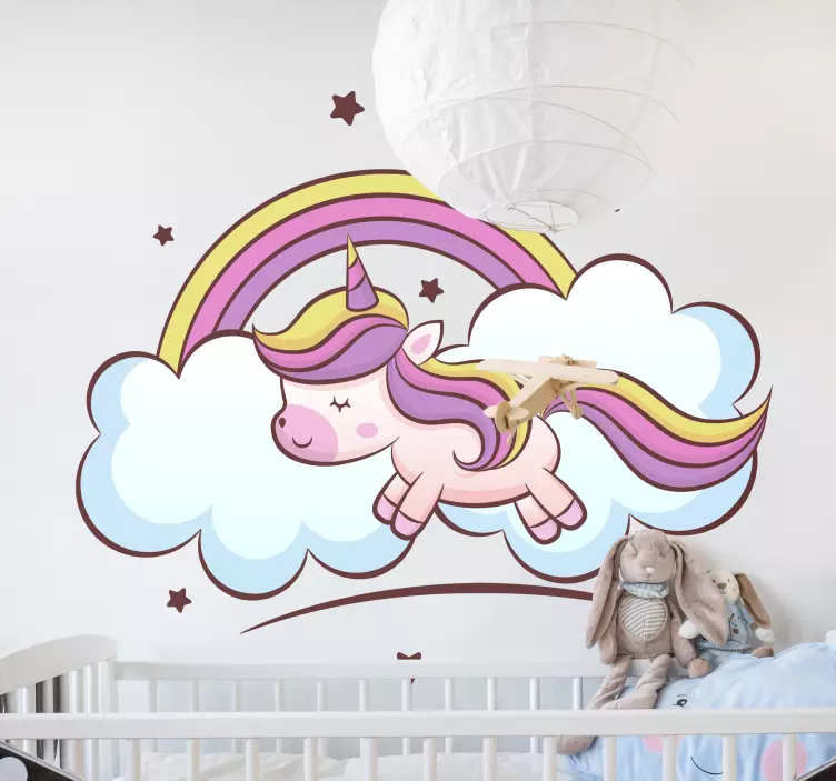 Wall stickers for kids playful unicorn scene - TenStickers