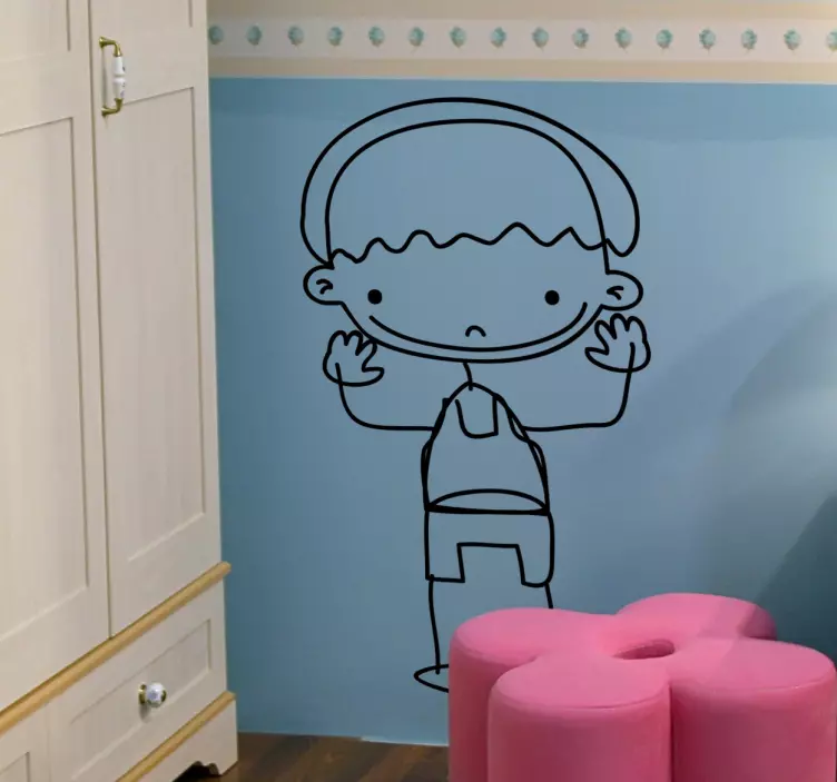 Playful Child Character wall stickers for kids - TenStickers