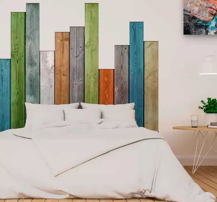 Color slatted  headboard sticker - TenStickers