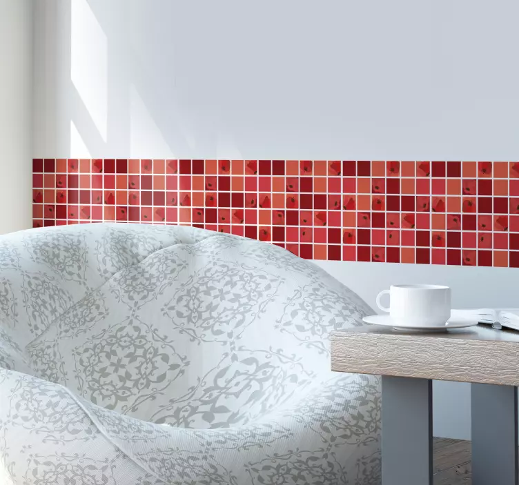 Poppy mosaic tile sticker - TenStickers