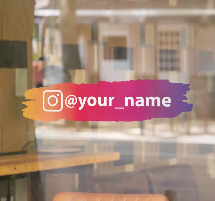 Personalised paint stroke Instagram vinyl sign - TenStickers