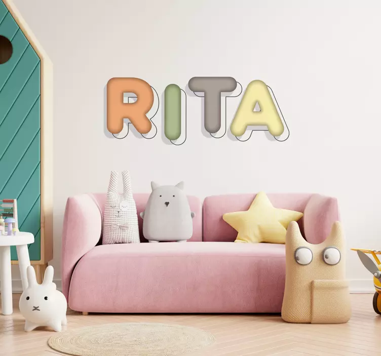 Customisable name bold style wall stickers for kids - TenStickers