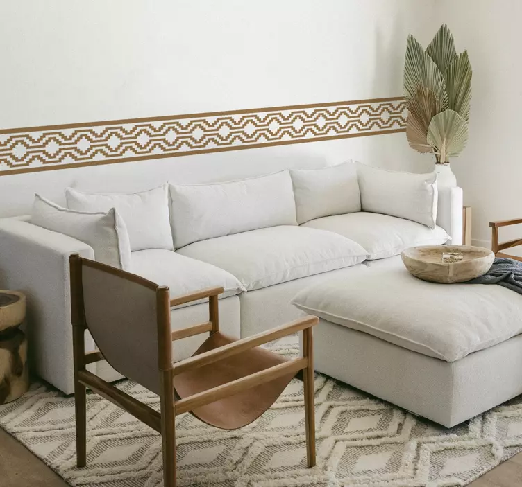 Green geometric form wall decal for living room - TenStickers