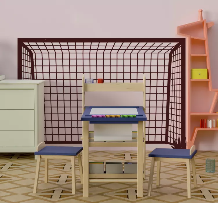 Football goal net design wall sticker for kids - TenStickers