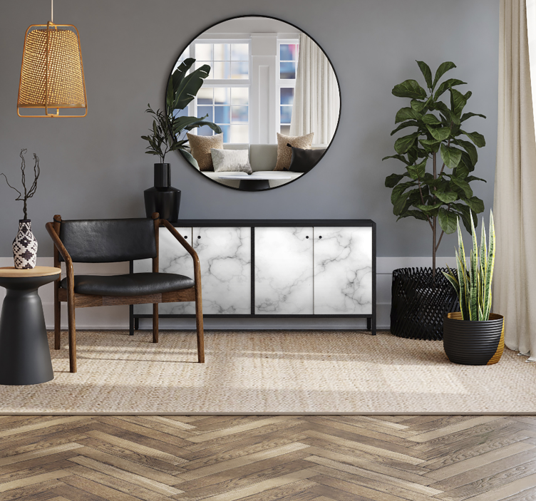 White Marble furniture decal   - TenStickers