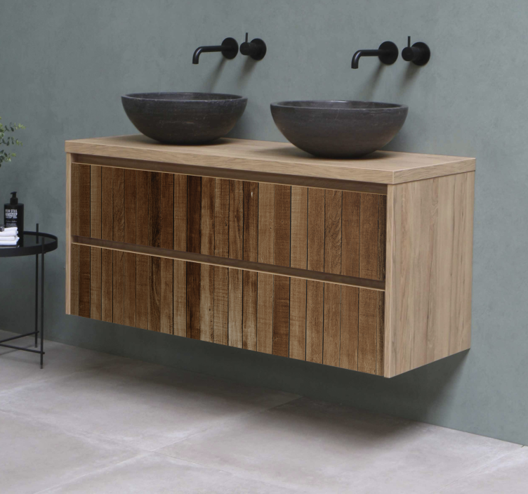 Wood strips furniture decal  - TenStickers