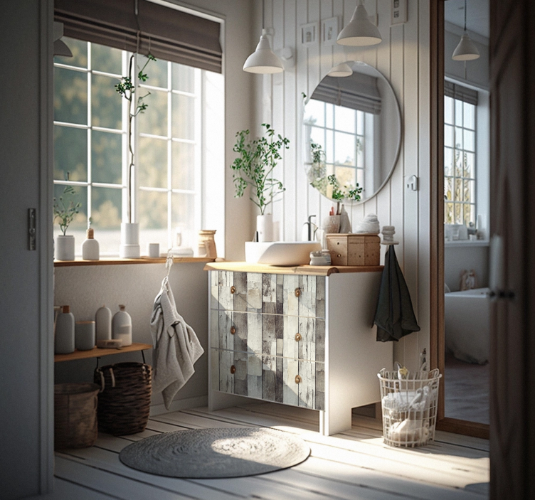 Light aged wood furniture decal  - TenStickers