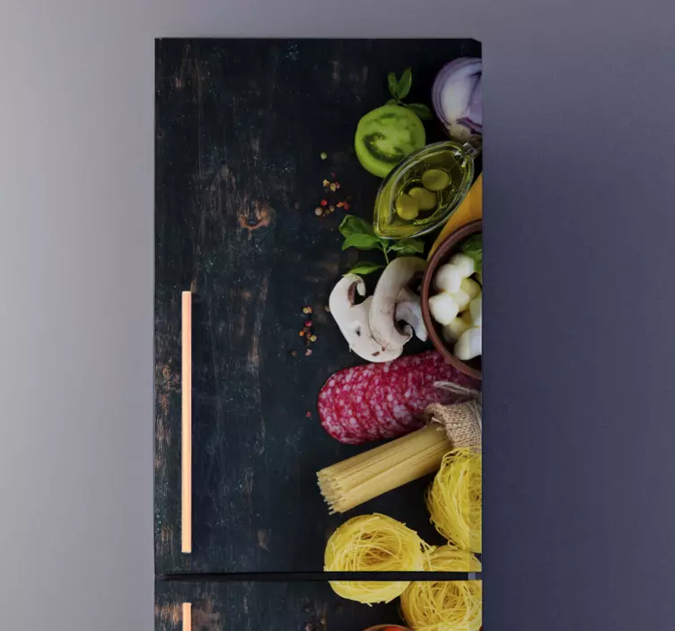 Fruits on Wood  texture fridge sticker - TenStickers