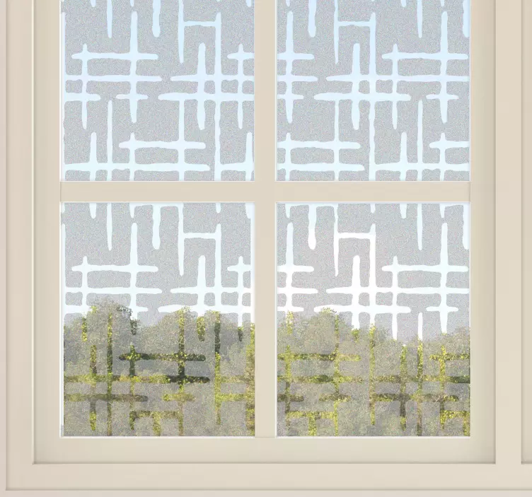 Crossed Translucent Lines window sticker - TenStickers
