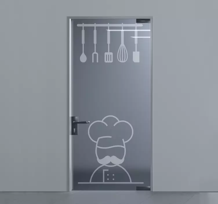 Kitchen cooking wares door sticker - TenStickers