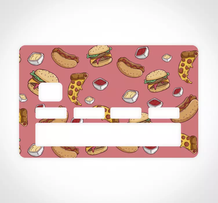Junk food pattern credit card sticker - TenStickers