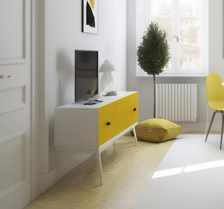 Matte Yellow furniture decal  - TenStickers