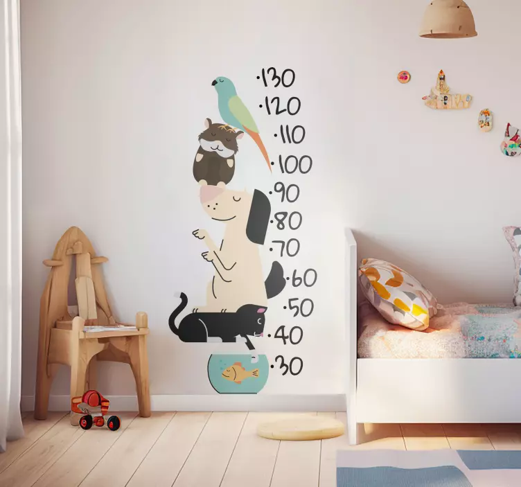 Pets height measurer children's room sticker - TenStickers
