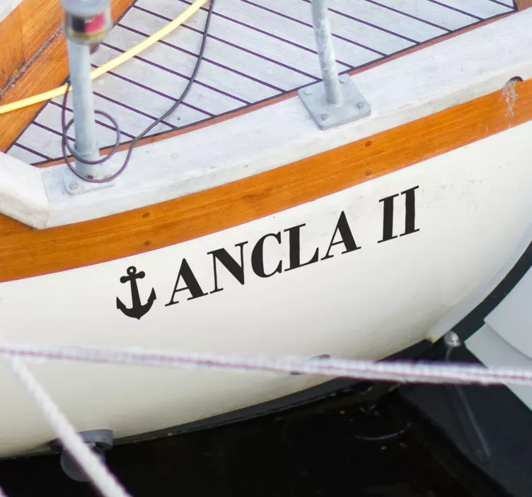 Customised name with anchor nautical decal - TenStickers