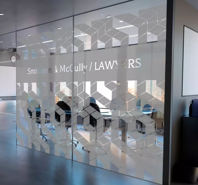 Customizable cubes geometric office sticker - TenStickers