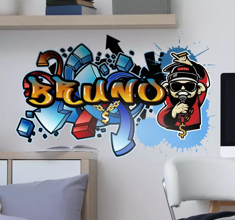 graffiti personalized wall art sticker - TenStickers