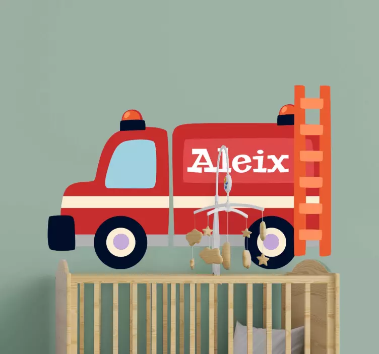 Colorful Fire Truck wall stickers for kids - TenStickers