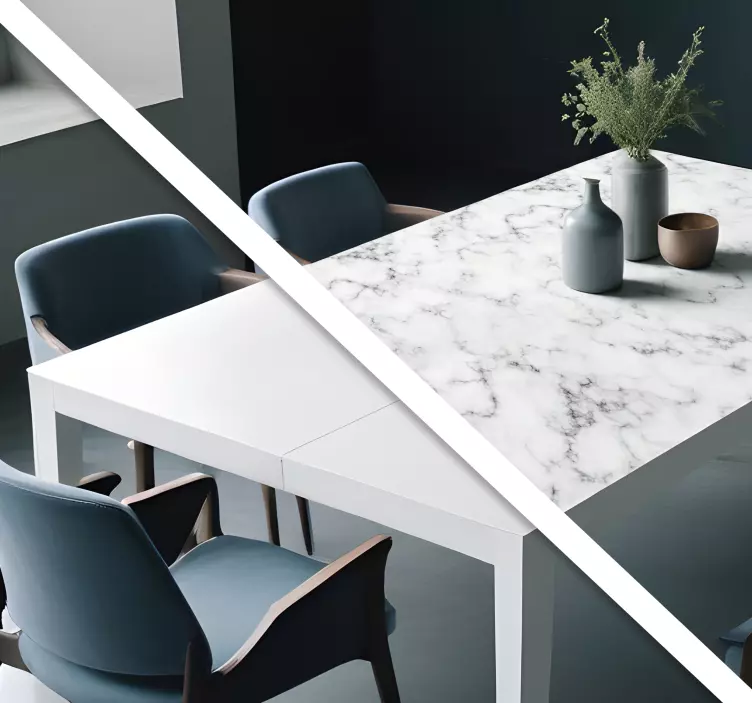 Grey marble for table dining room wall sticker - TenStickers