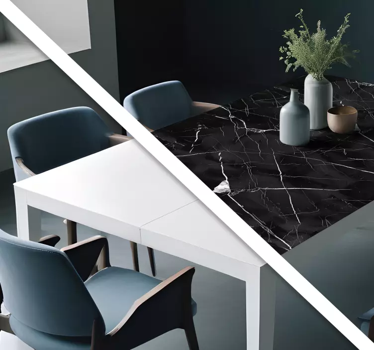 Black marble for table dining room wall sticker - TenStickers