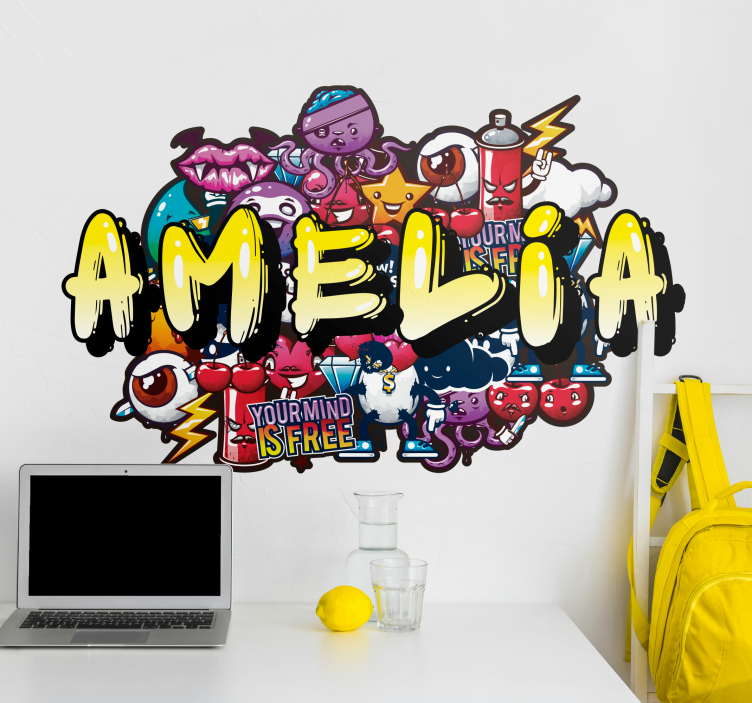 Graffiti Colorful Name urban wall sticker - TenStickers