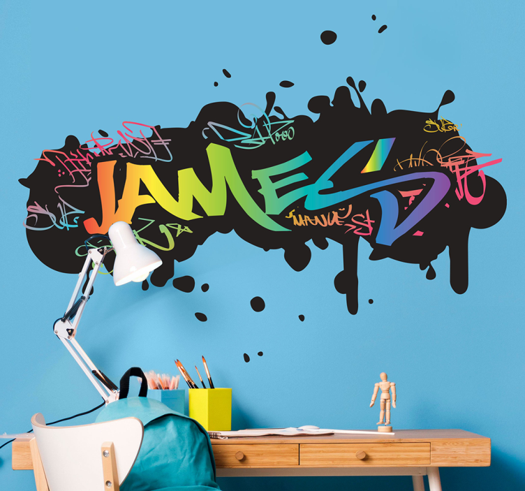 Graffiti Name Customisable Wall Sticker - TenStickers