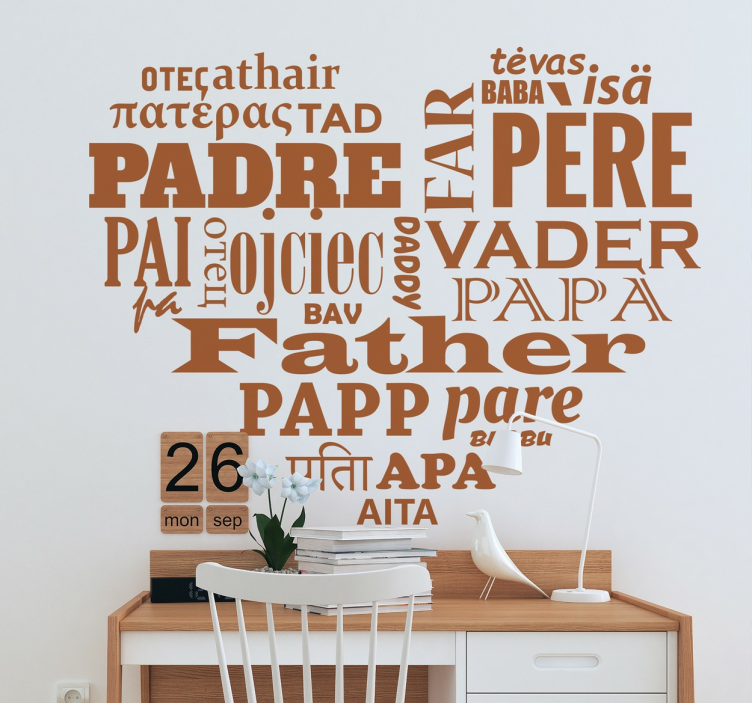 father different languages window decal for business - TenStickers