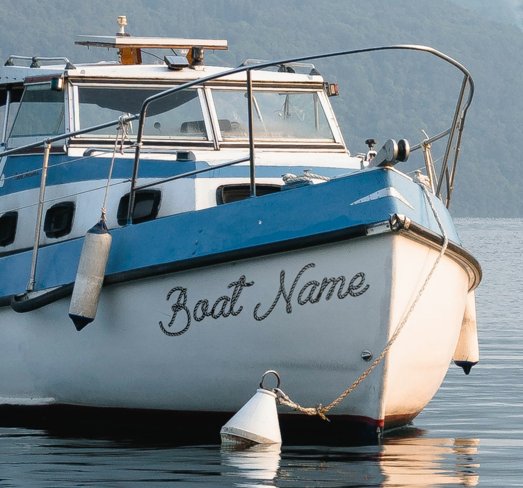 Rope boat name nautical decal - TenStickers