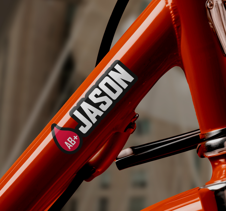 Flag with name blood type bike sticker - TenStickers