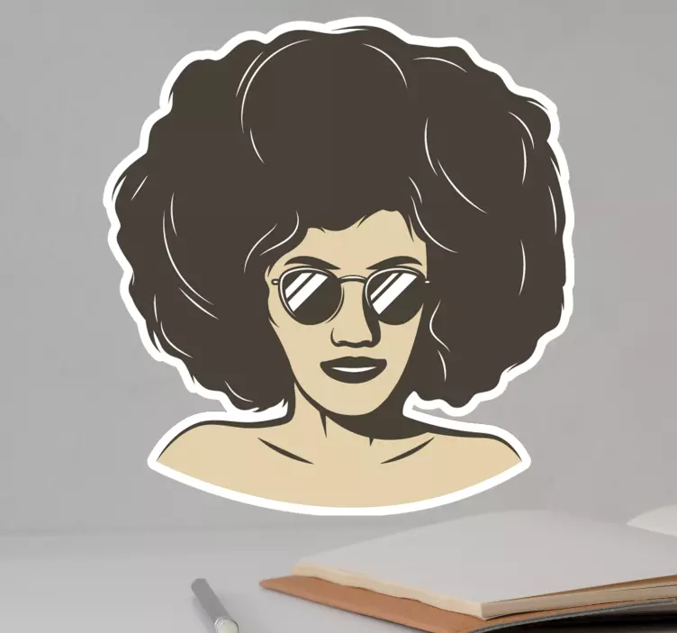 70s design woman silhouette vintage sticker - TenStickers