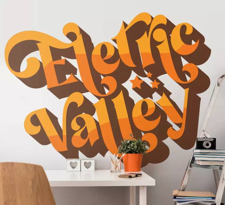 70s electric valley retro text urban decal - TenStickers