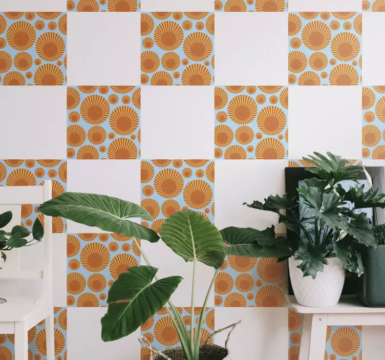 70's sunshine tile sticker - TenStickers