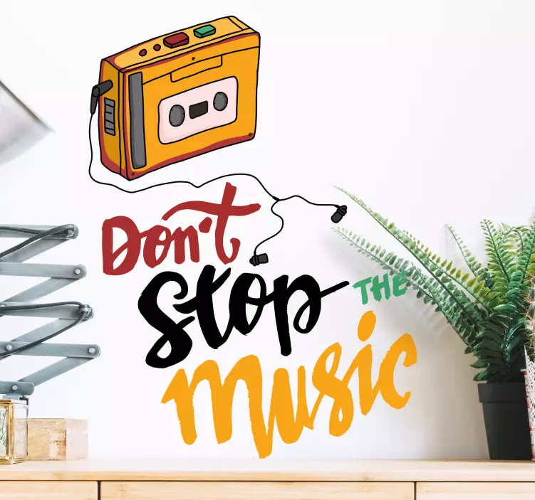 80s dont stop the music pop sticker - TenStickers