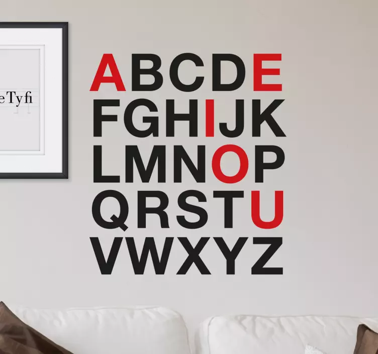 ABC Letters Red Emphasis educational wall sticker - TenStickers
