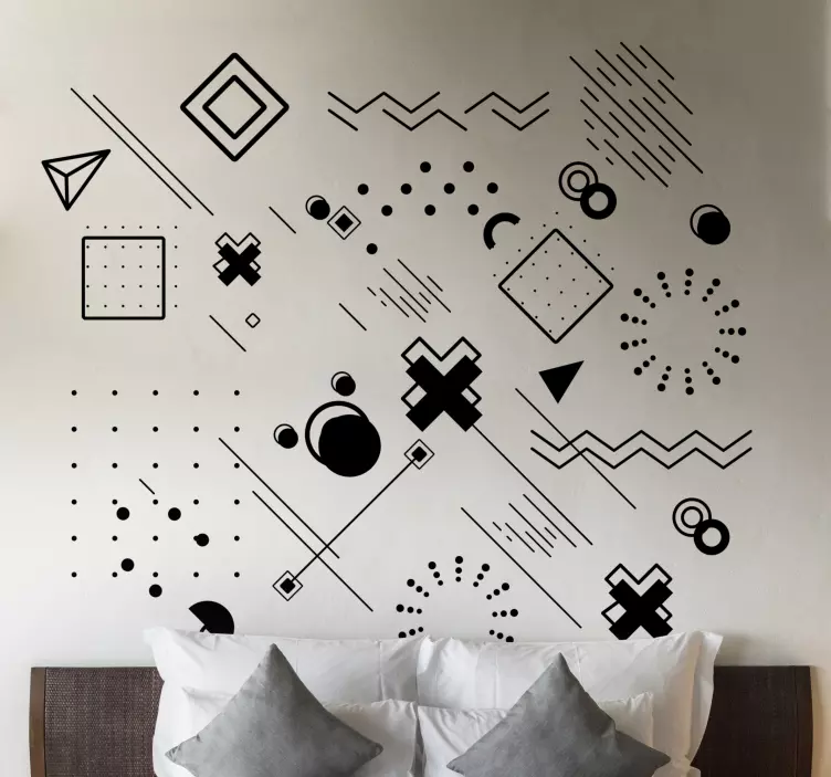 Abstract Geometric Patterns location wall sticker - TenStickers
