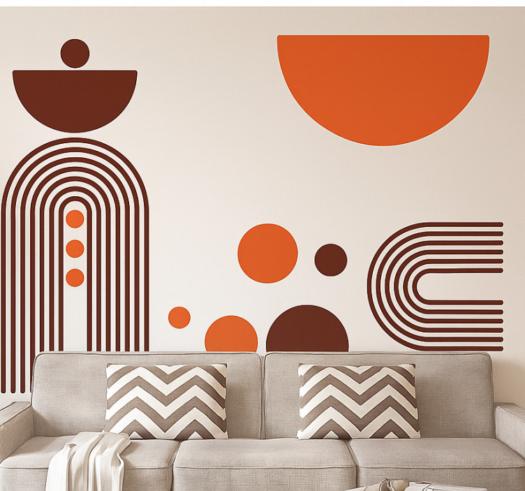 Abstract geometry wall decal for living room - TenStickers