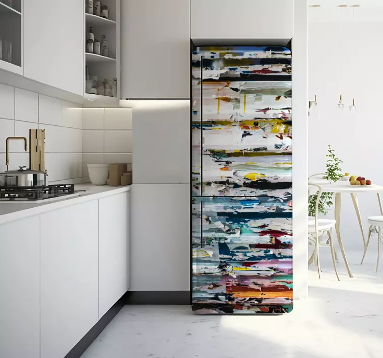 Abstract painting fridge sticker - TenStickers
