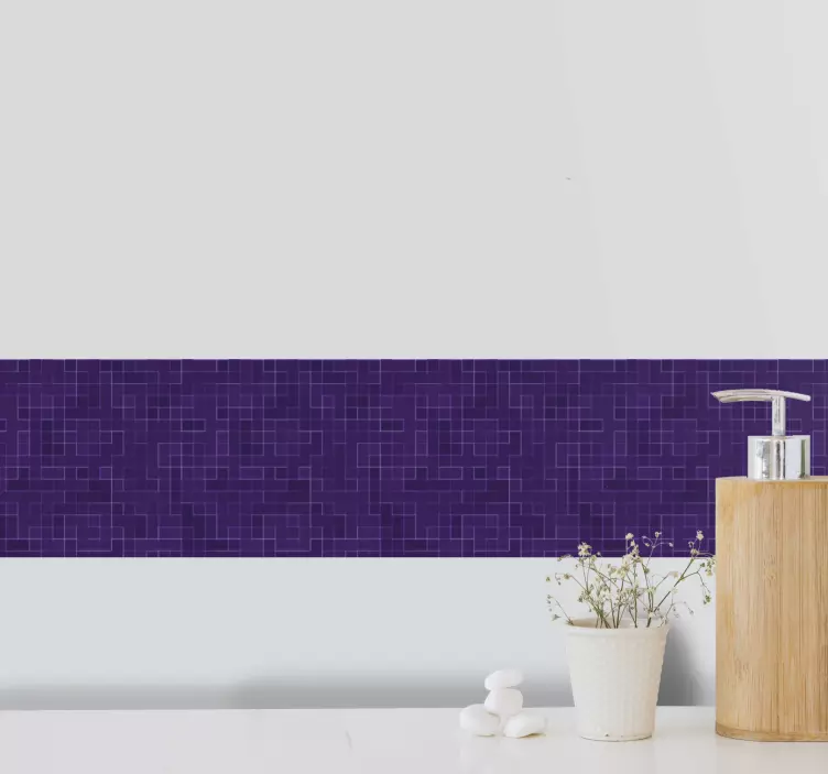 Abstract purple mosaic tile sticker - TenStickers