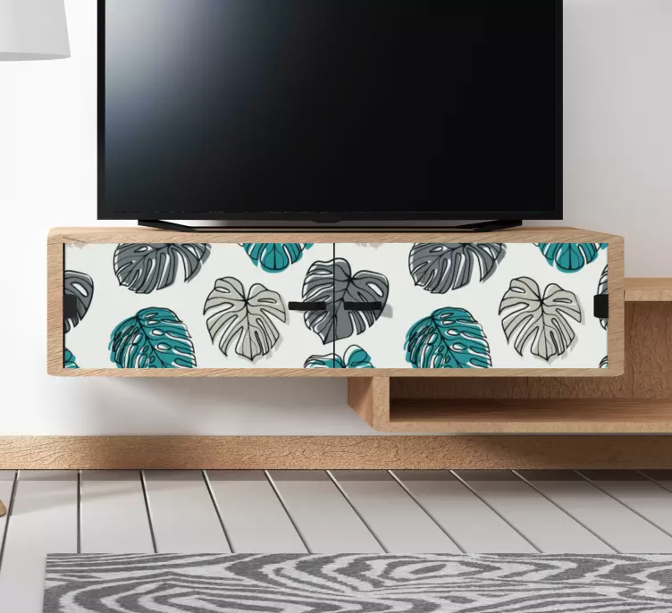 Abstract tropical pattern furniture decal - TenStickers