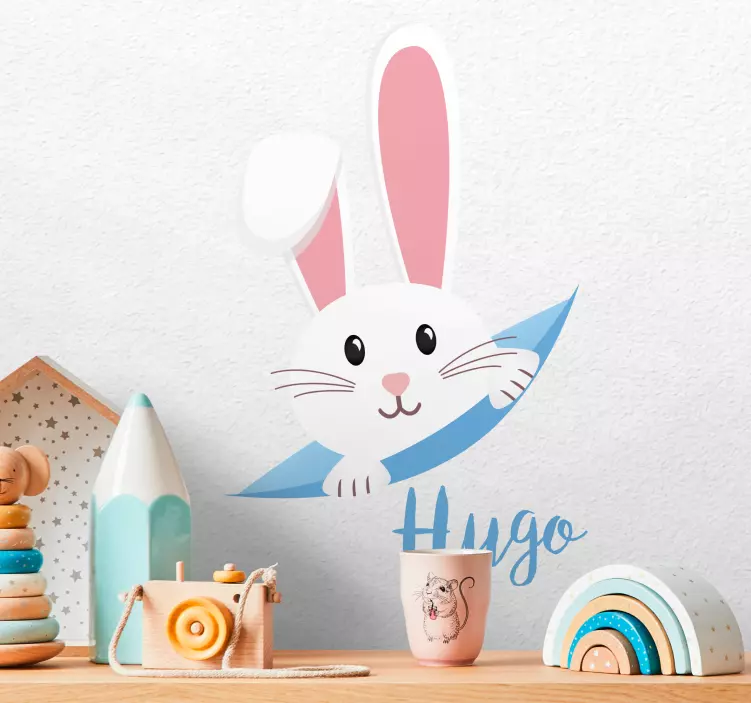 Nursery wall decal adorable bunny illustration - TenStickers