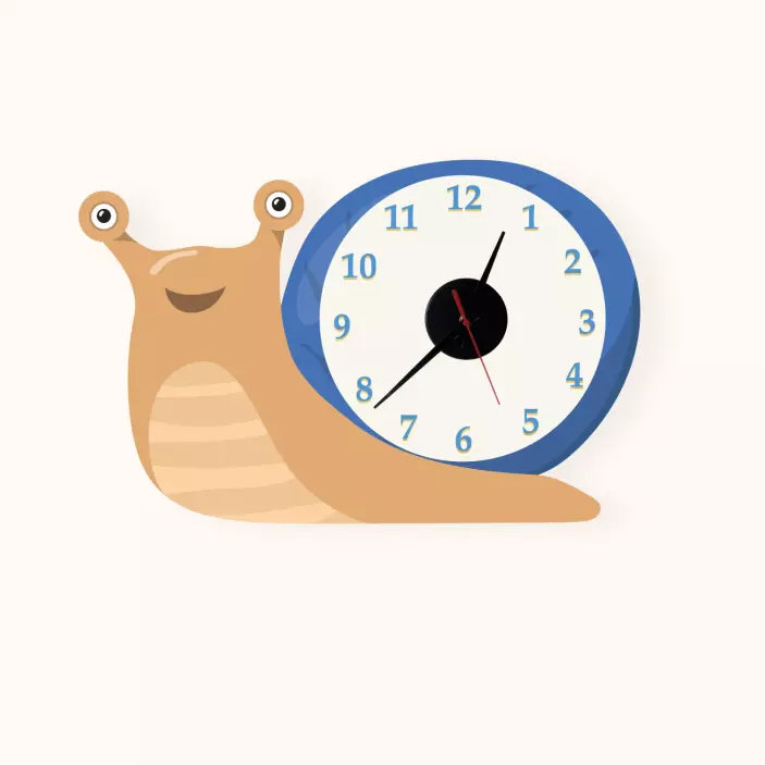 Cute Snail clock wall sticker - TenStickers