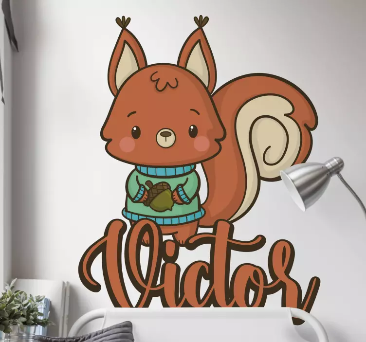 Adorable Squirrel Figure wall stickers for kids - TenStickers