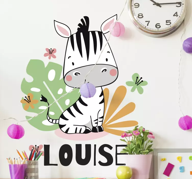 Adorable Zebra Figure wall stickers for kids - TenStickers