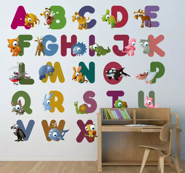 Alphabet with Animals Kids Sticker - TenStickers