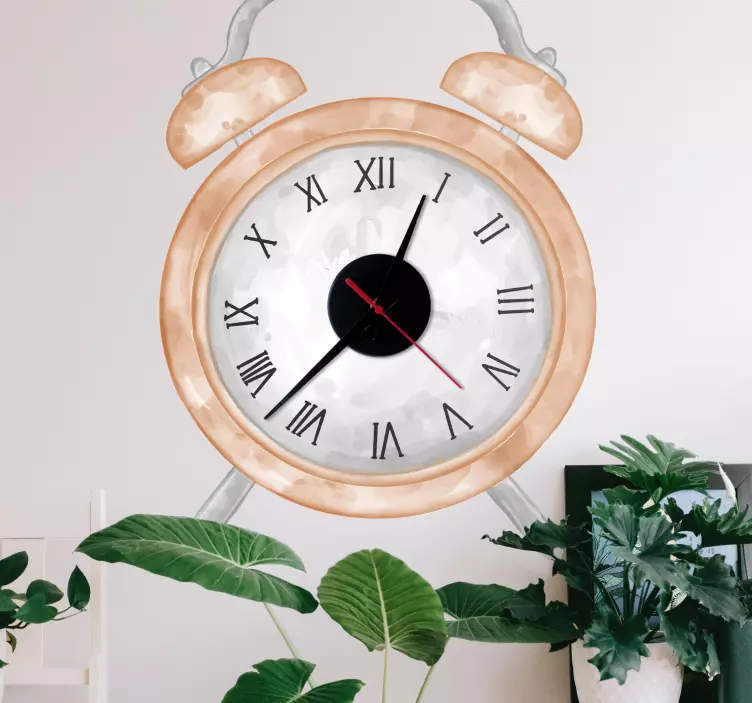 Amazing vintage alarm clock wall clock sticker - TenStickers