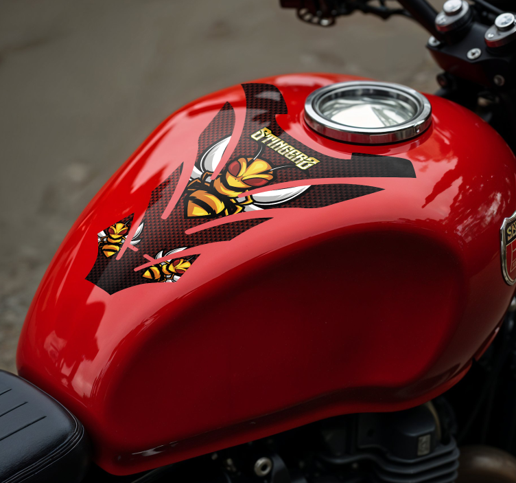 Angry bee motorcycle decal - TenStickers