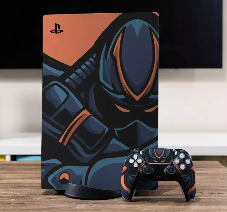 Angry ninja gaming Playstation sticker - TenStickers